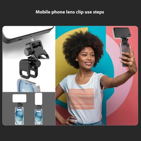 Светодиодный заполняющий свет с регулируемым кронштейном, сверхъяркий, компактный, портативный, перезаряжаемый, заполняющий свет, светильник для селфи с мягким рассеивателем