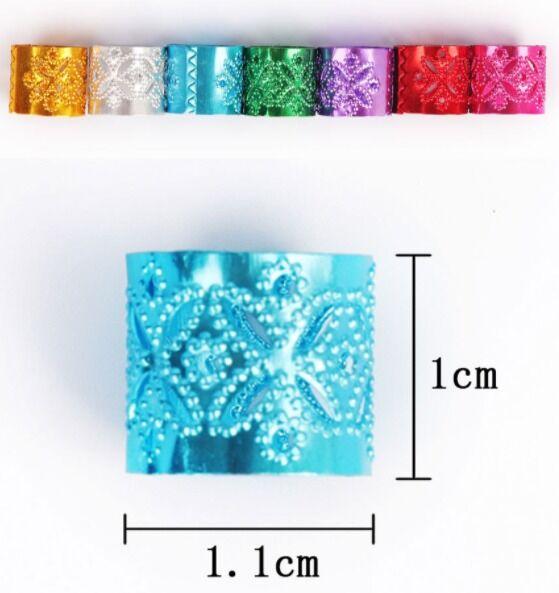1000Pcs 10/12mm Hair Braid Dread Dreadlock Beads Adjustable Cuff Clip 10mm Hole Clip Hair Styling Diy