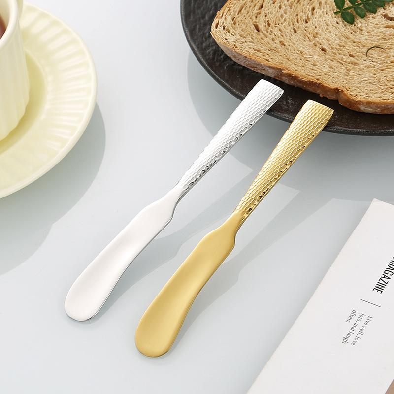 Hammer patterned 304 stainless steel butter knife, cheese , jam spatula, thickened butter baking scraper kitchen accessories