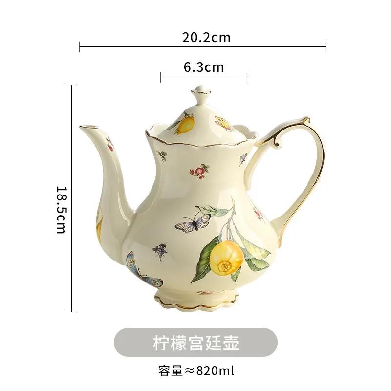 Vintage Coffee Cup Kettle Ceramic Mug Afternoon Tea Set Water Cup Household Coffee Cups Beauty Coffee Mug Lemon Teapot Teacup