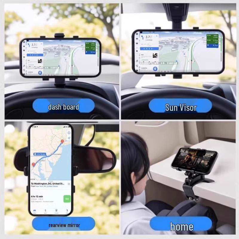 Универсальное автомобильное крепление для телефона на приборную панель, консоль, зеркало заднего вида - Многофункциональный держатель для навигации