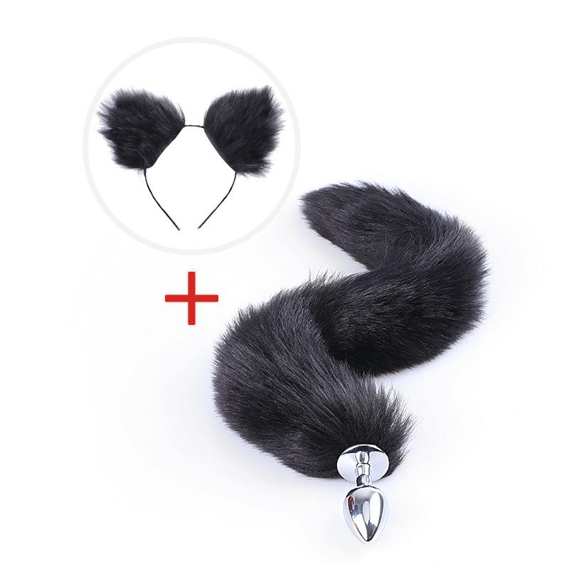 Meilang Ears Fox Tail Анальная пробка Металлическая Анальная пробка Секс-игрушки Игрушки для взрослых Парный секс-продукт