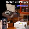 Портативный ретро CD-плеер, перезаряжаемый, с двухсторонним Bluetooth 5.0, беспроводной динамик, поддержка CD, USB, 3,5 мм AUX, CD-музыкальный плеер