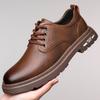 Men's Shoes Autumn Business Casual Leather Shoes Men's Retro Tooling Big Head Strong Lace-up British Fashion Leather Shoes