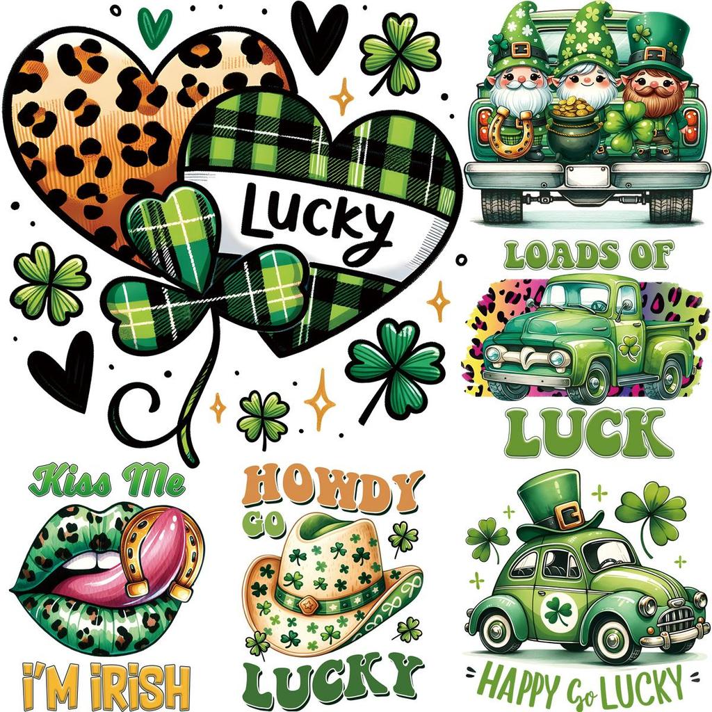 Удачный день, утюг на патче St.. Наклейки Patrick Green Parches Ropa Diy Наклейка для одежды Термопресс Аппликация Футболка Утюг На Заплатках