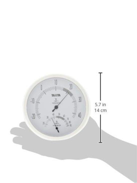 TANITA Термо-гигрометр и WH Thermo-Hygrometer, Влажность, Аналоговый, Настенный, Белый, TT-492