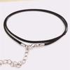 Черное кожаное ожерелье с подвеской и веревкой