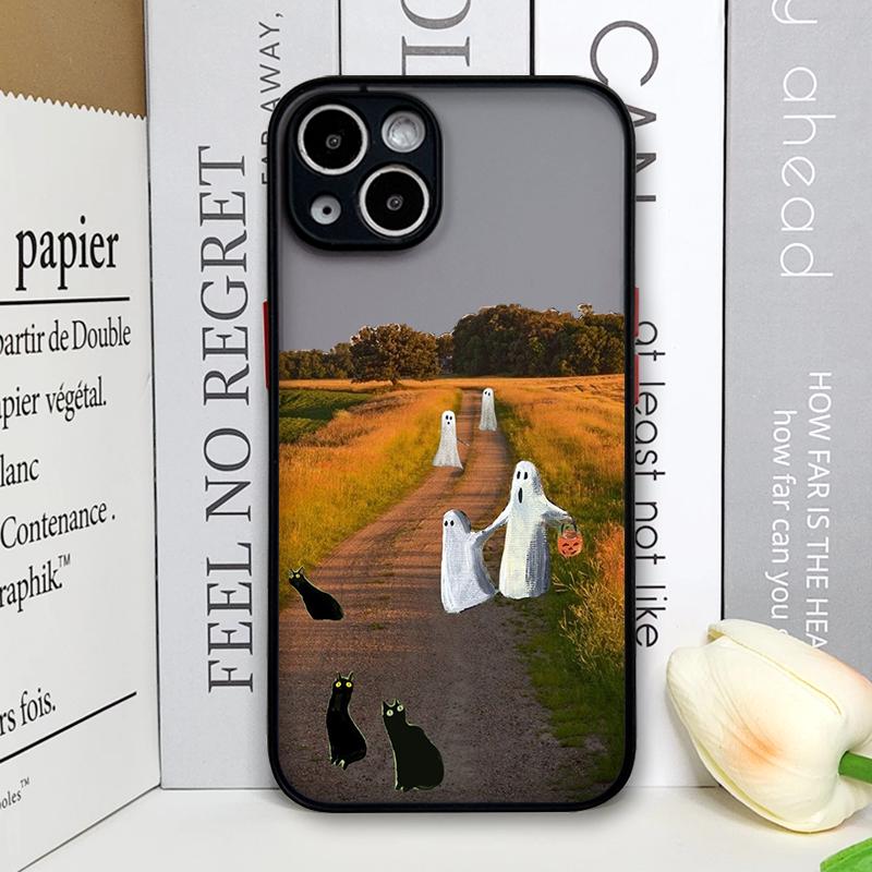 Эстетичный милый чехол для телефона с рисунком призрака для Xiaomi Redmi Note 14 Pro Plus 4G 13 12 11 11T 10 Pro+ 9S 8 PRO 5G Задние крышки Хэллоуин
