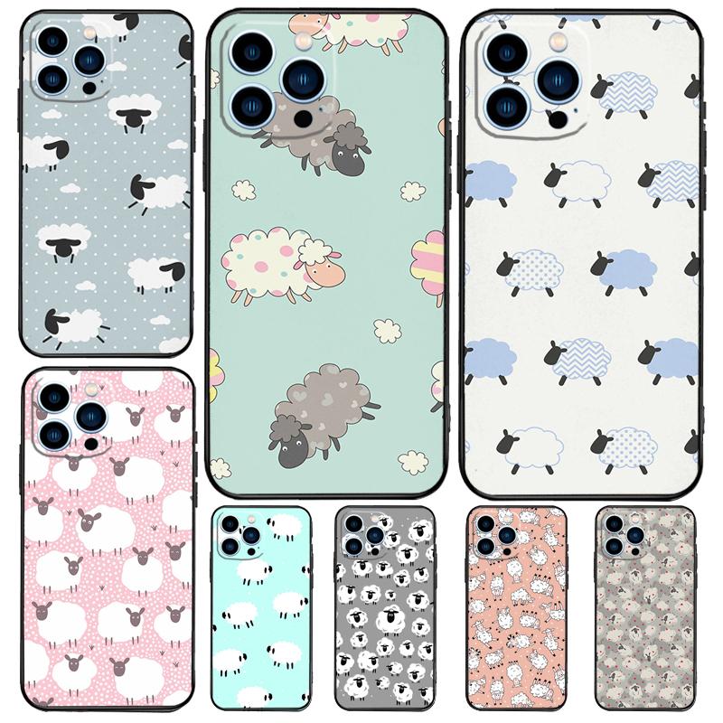 Милый чехол с овечкой для iPhone 11 12 13 14 15 16 Pro Max 15 16 Plus 13 12 Mini X XS XR Cover