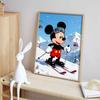 Disney Diamond Art Painting Kit Mickey Skiing 5D Diamond Painting Dot Art Home Wall Decor