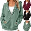 Women's Casual Zip Up Hoodie  Sweatshirts Fashion Trendy Long Sleeve Textured Tops Jackets
