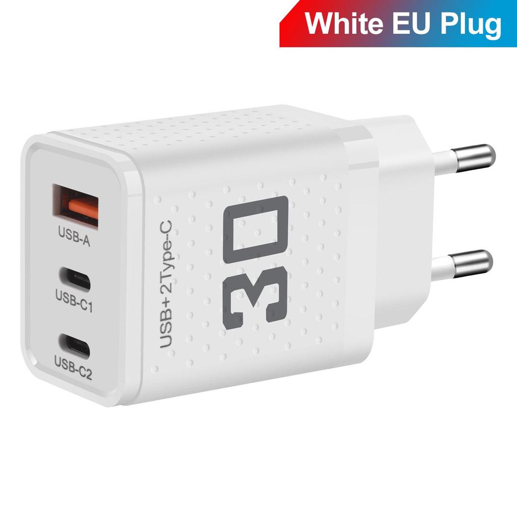 Двойное PD+USB зарядное устройство 2,4 А: Дорожный адаптер US/EU/UK