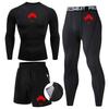 Mens Compression Athletic Base Layer Set Running Gym Basketball Training Quick Dry Tight Fit