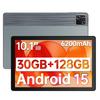 Планшет Android 15, 10,1 дюйма, 30 ГБ ОЗУ + 128 ГБ ПЗУ, Набор клавиатуры и мыши, WiFi 6, 6200 мАч