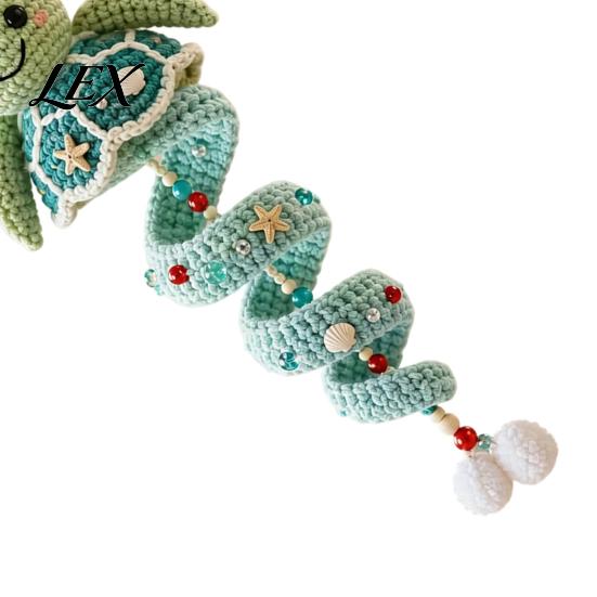 Handmade Keychains for Beginners Ocean Animal Spiral Crochet Kit, DIY Coastal Hanging Ornament Beginner Craft Soft Cotton Yarn Crafts Kit with