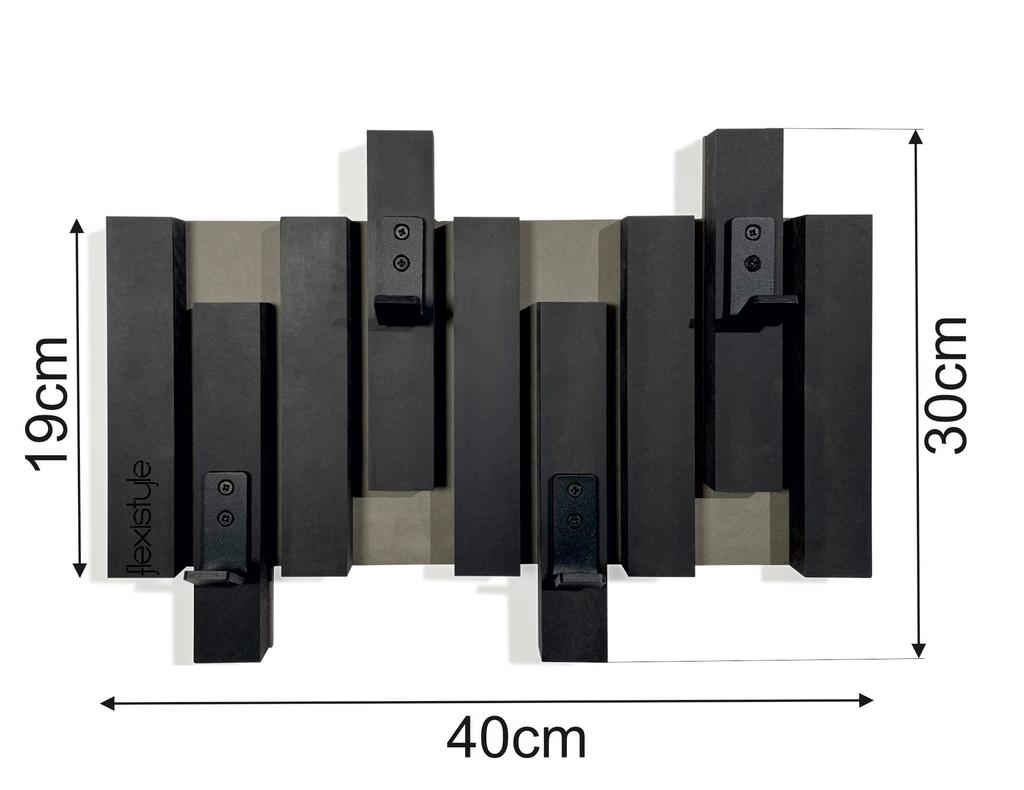 Black Lamele Mini 40cm Wall Clothes Hanger