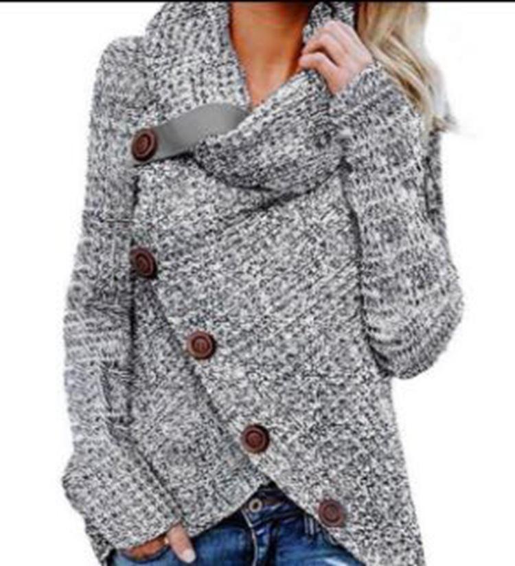 2026 Autumn-Winter Women's Long Sleeve Irregular Knit Sweater - European & American Trend