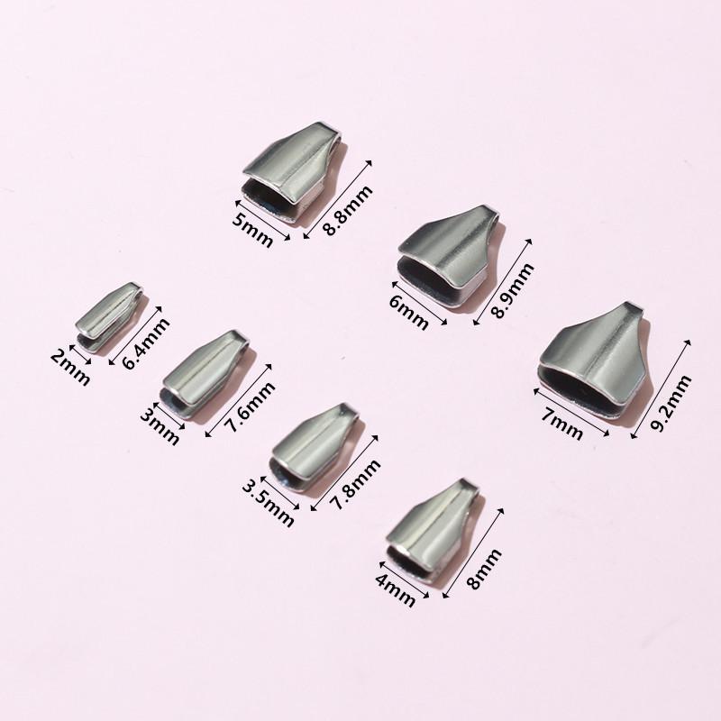 Stainless Steel Edge-Clad Tongue Clamp Component Flat Clamp Welding Buckle Necklace Bracelet Handmade Versatile Jewelry Findings