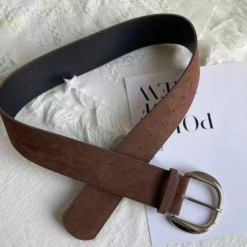 Women's Suede Wide Belt Minimalist American Vintage Cinch Waist Cummerbund for Fashion Accessories