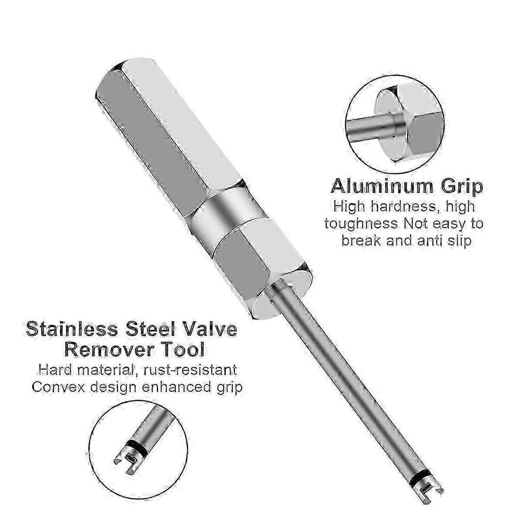 2pcs Valve Core Removal Tool Set, Screwdriver Valve Stem Core Remover, Tire Valve Tool for Schrader Valve Cores