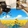 1pc Sunflower Field Office Round Area Rug, Indoor Mat Suitable For Office, Under Office Chairs Bedroom Living Room Home Decor, Room Deco