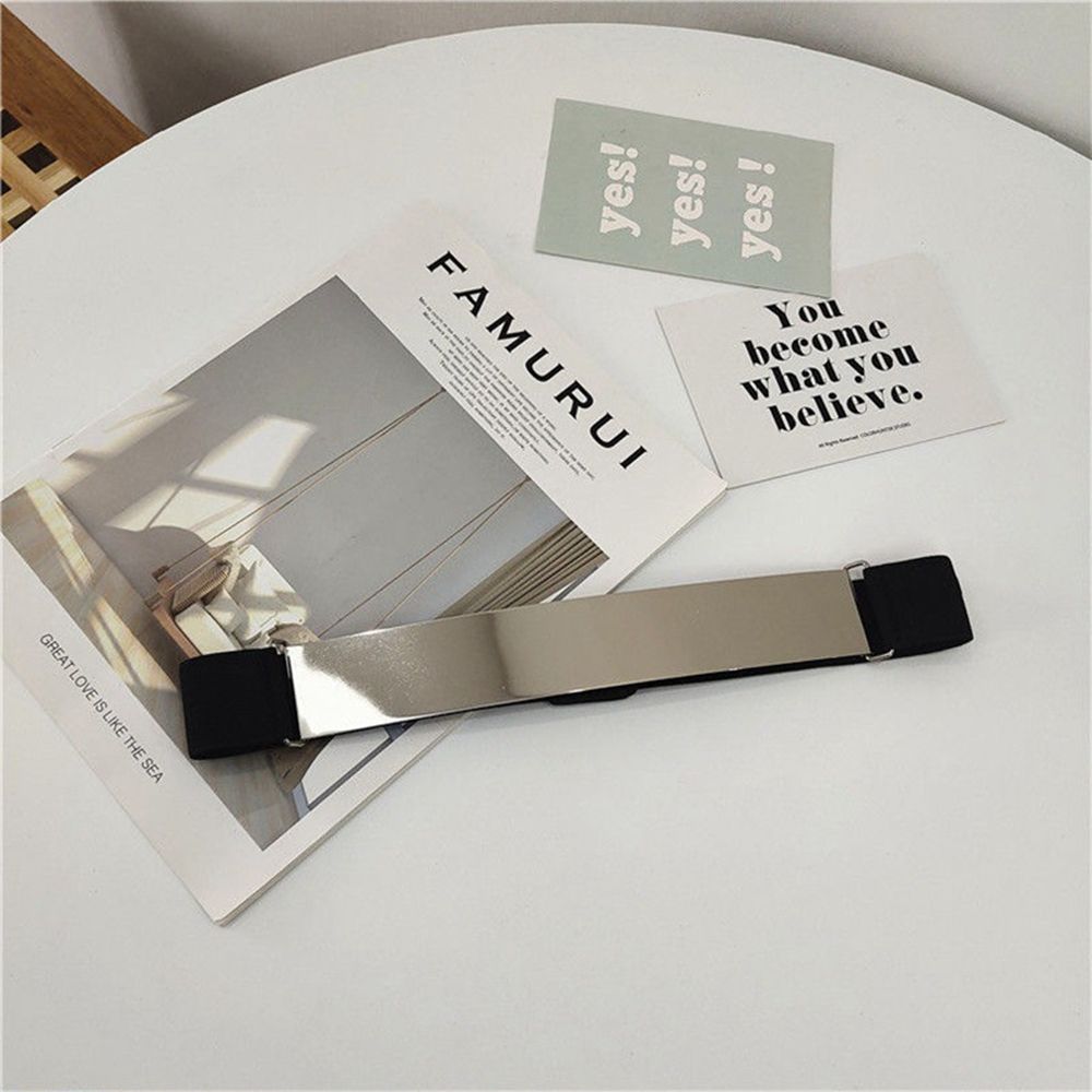 Mirror Silver Gold Elastic Cummerbunds Women Waist Belt Metal Elastic Belt Waist Corset Belts