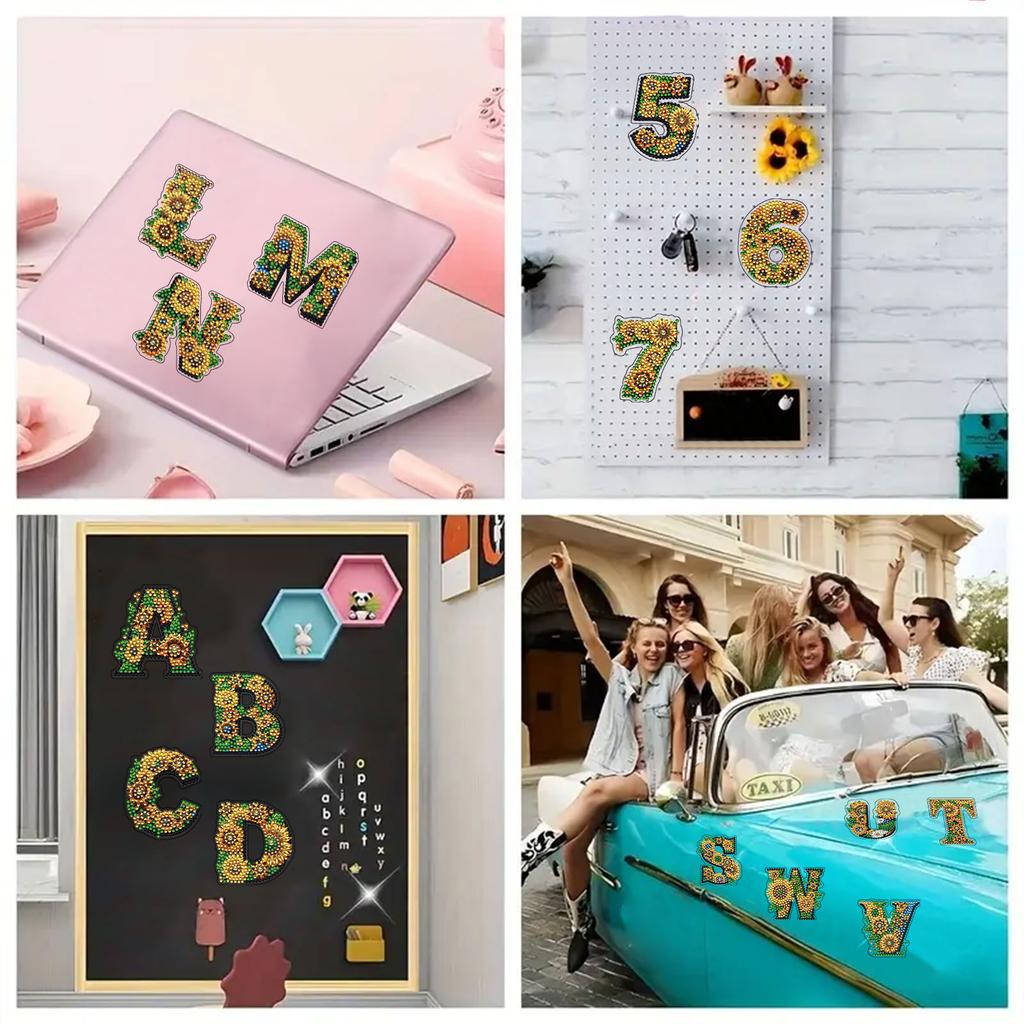 2D Acrylic DIY Refrigerator Diamond Art Magnets Special-Shaped Diamond for Beginners Gifts Home Car Garage Decors