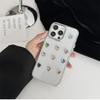Чехол для телефона с цветными драгоценными камнями для IPhone17Promax, изысканный блеск, в стиле инс, женская модель 15 для Apple 14, прозрачный
