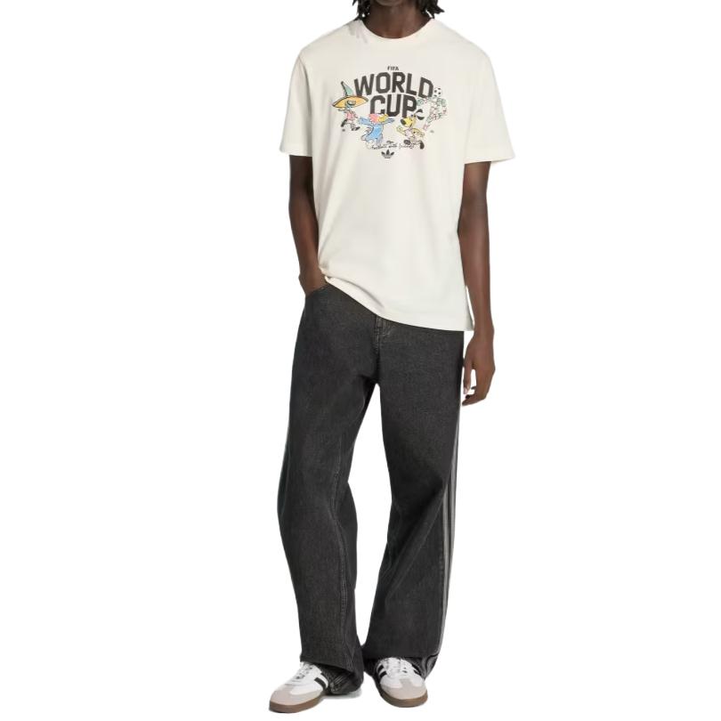 Adidas Originals T Shirts Men's Cloud White Crew Neck Moderate KE2038