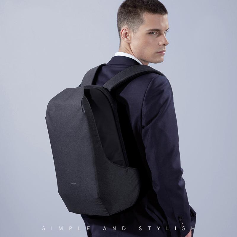 Men Backpack Kingsons Business Waterproof Anti-theft Laptop Backpack 15.6 Inch Fashion School Bags for College Student Dark Gray