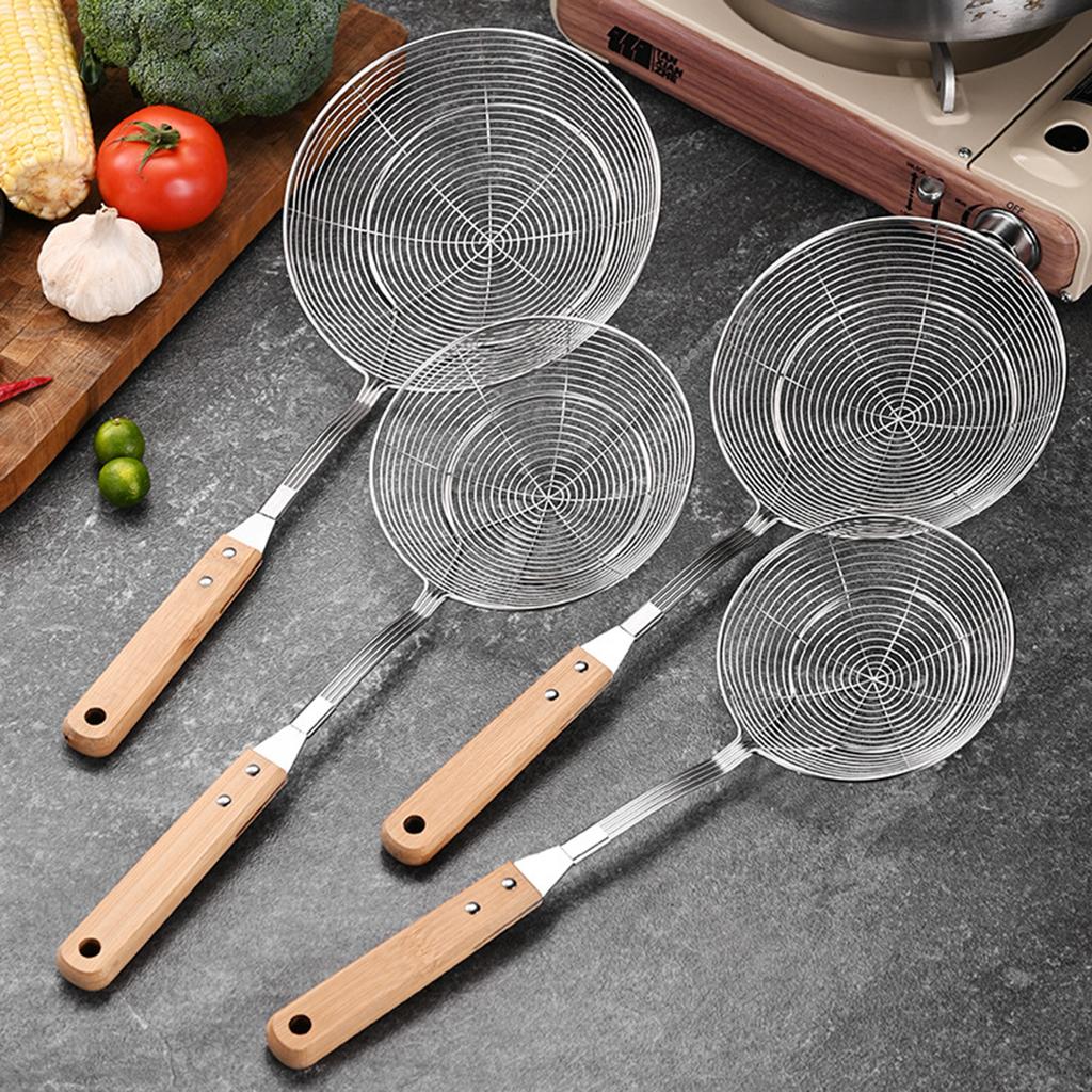 Нержавеющая сталь Spiders сито шумовка термостойкая ложка с деревянной ручкой для жарки и приготовления пищи кухонные принадлежности