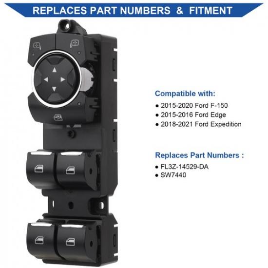 Power Window Switch Button For 2015- Ford F150 Edge Expedition SW7440 8 P