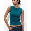 Summer New Product Women's Clothes Minimalist Style Multi-Color Cotton Blend Plaid round Neck Sleeveless Tops 2335151