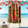 Virgin Mary Print Beach Towel, Large Soft Quick Dry Towel for Beach Camping Swimming