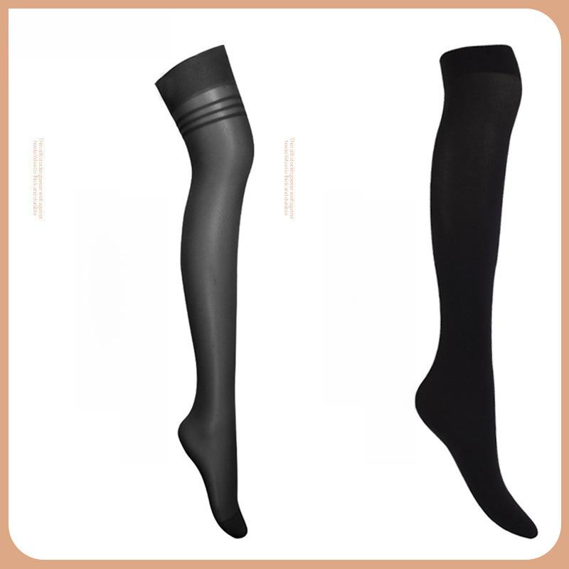 Женские черные летние ультратонкие чулки выше колена в японском стиле Bonas