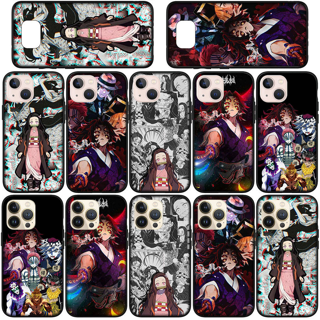 Чехол для телефона Samsung Galaxy S25 S24 S23 iPhone 16 15 Xiaomi Redmi Note 14 13 12 16E 11 Pro Max OPPO Moto Huawei Kokushibo Demon Slayer Nezuko Cover