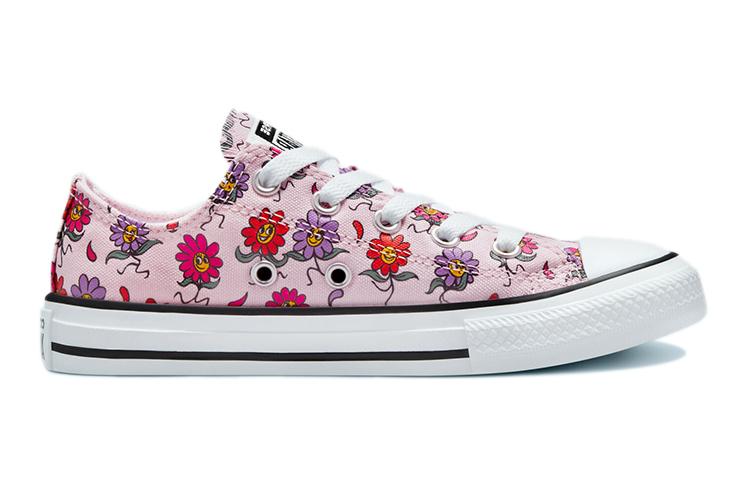 Converse Кеды Chuck Taylor All Star Удобные Устойчивые к истиранию Низкие Детские Канвасовые Розовые Фиолетовые Разноцветные Унисекс 671600C