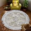 Luxury Floral Round Area Rug Vintage Bohemian Style for Living Room Bedroom Decor Soft Non-Slip Carpet