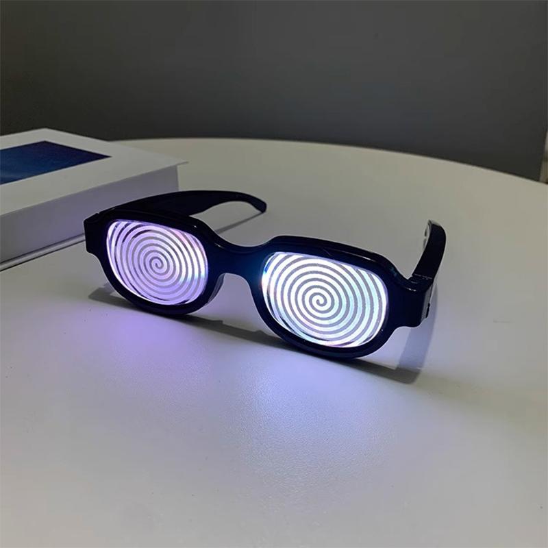 Смешные светящиеся светодиодные очки, светящиеся очки со спецэффектами, крутые аниме очки-вспышки, очки с ощущением технологии для вечеринки