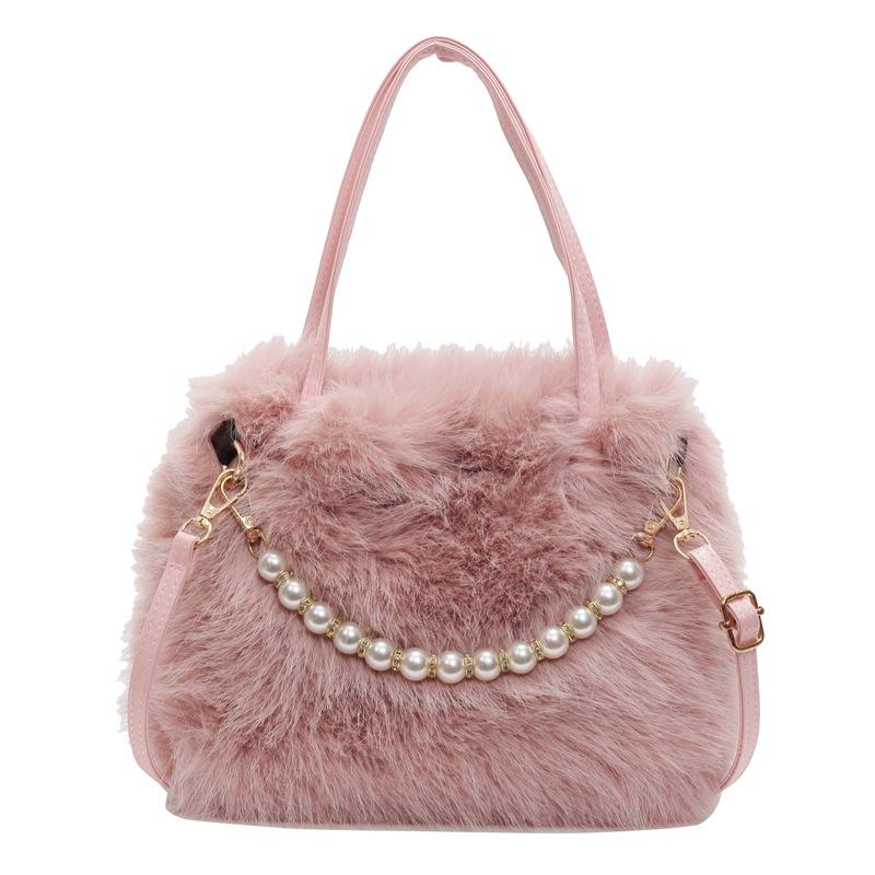 Модная сумка 2024 года, новая женская сумка, симпатичная пушистая сумка через плечо, сумка-мессенджер в иностранном стиле с бисером