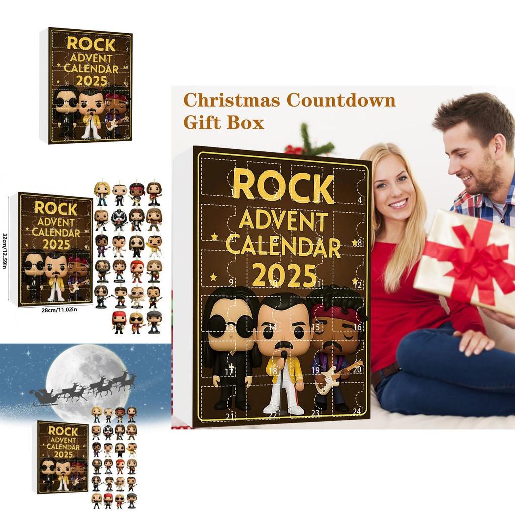 Рождественский адвент-календарь Rock Band с акриловыми фигурками для праздничного декора и дарения