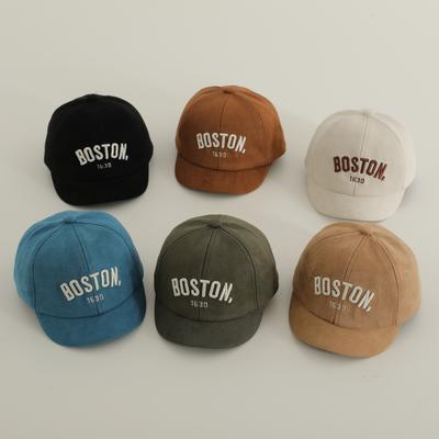 Корейская буква BOSTON Детская Бейсболка Регулируемая Вышитая Кепка с Козырьком Для Младенца Осень Мягкий Хлопок Дети Мальчик Девочка Солнцезащитные Кепки