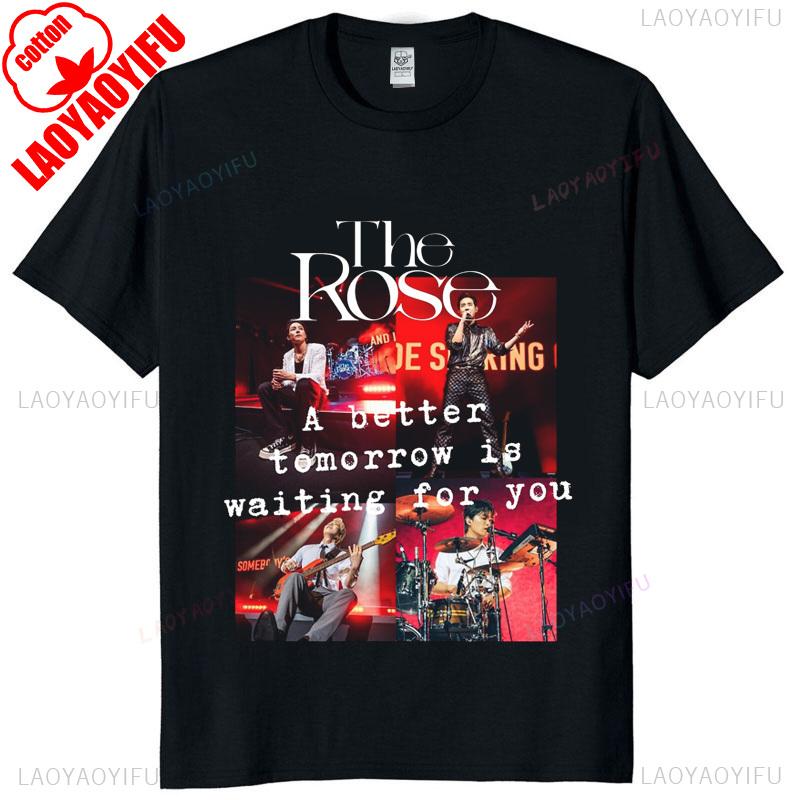 The Rose Fan Meeting Graphic Tee 2025 Wrld Tour Merch Unisex Y2k Band Kpop Streetwear Concert Souvenir Tshirt
