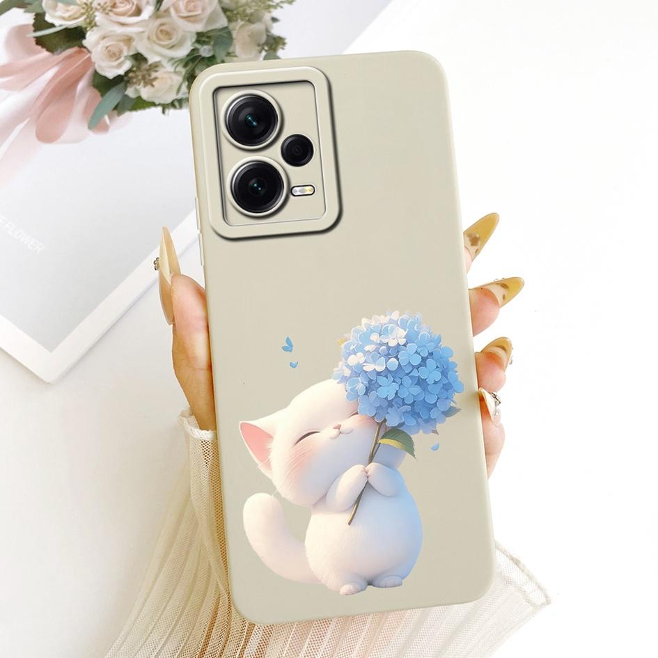 Чехол для Xiaomi Redmi Note 12 Pro Plus Популярный Цветок Мягкий Жидкий Силикон Ударопрочный Чехол для Redmi Note 12 Pro Note12 5G