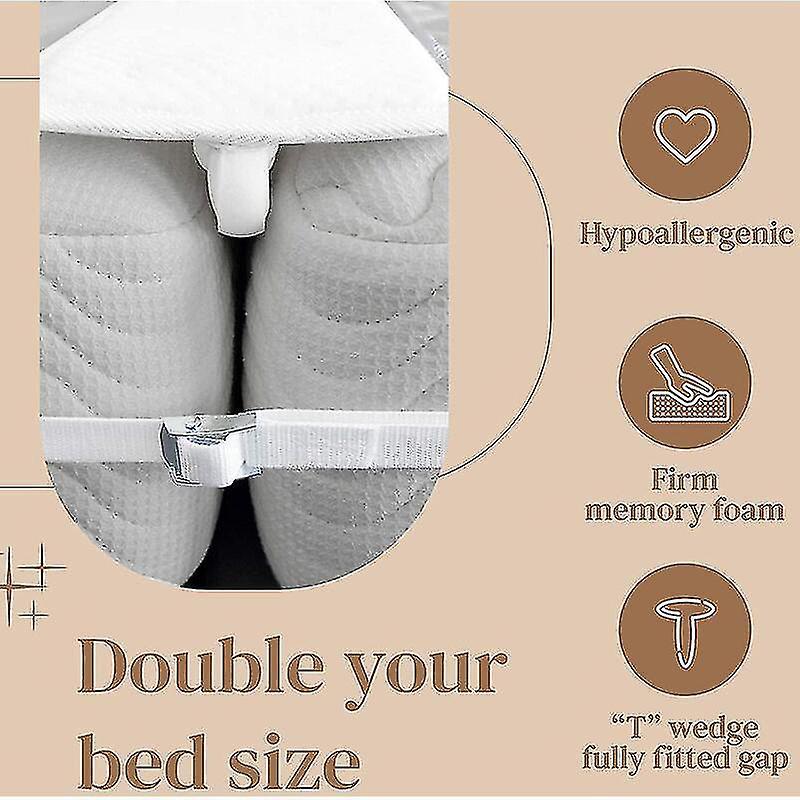 20cm Bed Bridge Mattress Connector To Make Twin Beds Into King Wedge Mattress With Mattress Strap For Guest Living Room