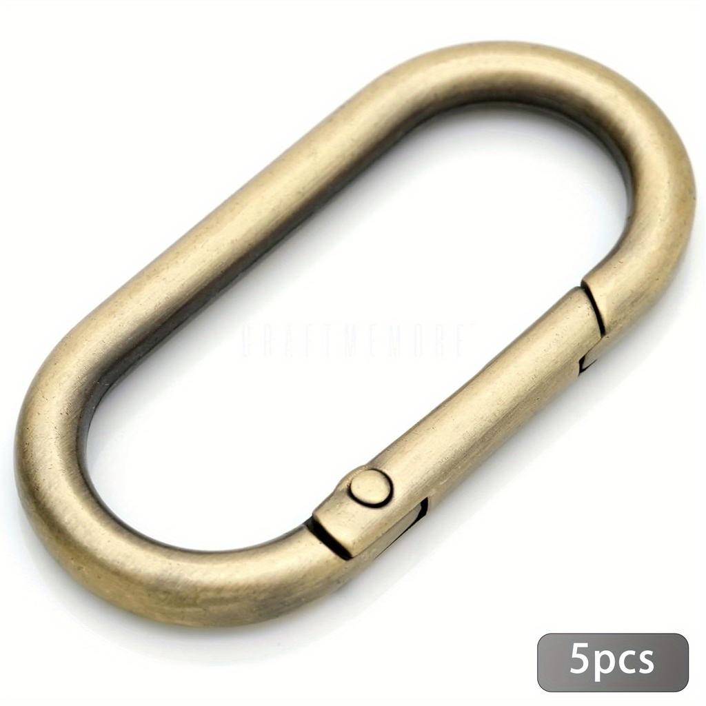 5 шт. Овальные пружинные кольца-клипсы, Открывающееся О-образное кольцо-карабин для брелоков, Застежка-пряжка, Рюкзаков, Кошелька, Ключей, Ремешка для сумки