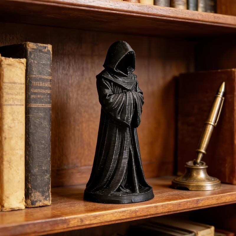 Female Grim Reaper Resin Statue Gothic Sitting Sculpture With Scythe Dark Aesthetic Decor For Home Office And Bookshelf