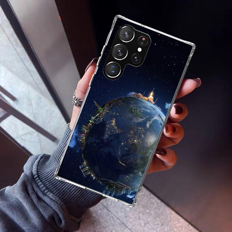 Earth Stars Space Phone Case For Samsung Galaxy S26 S25 Edge S24 S23 Ultra S22 Plus S21 S20 FE Soft TPU Back Cover Funda Galaxy