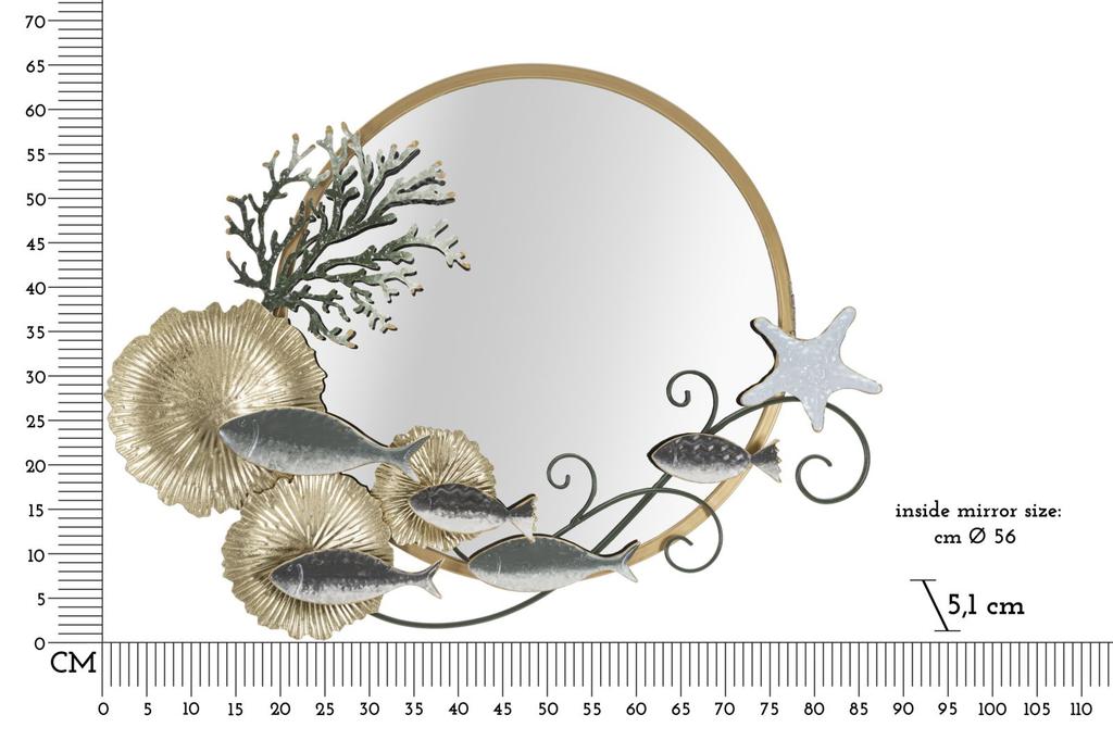 Wall Mirror Fish Cm 88,9X7,6X65,4