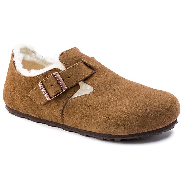 Birkenstock Лондонские тапочки из овчины Унисекс Тапочки Коричневые 1014963